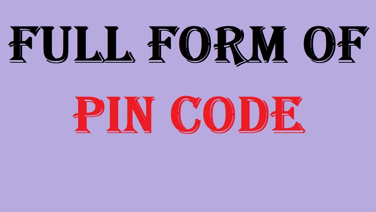 Pin code full form